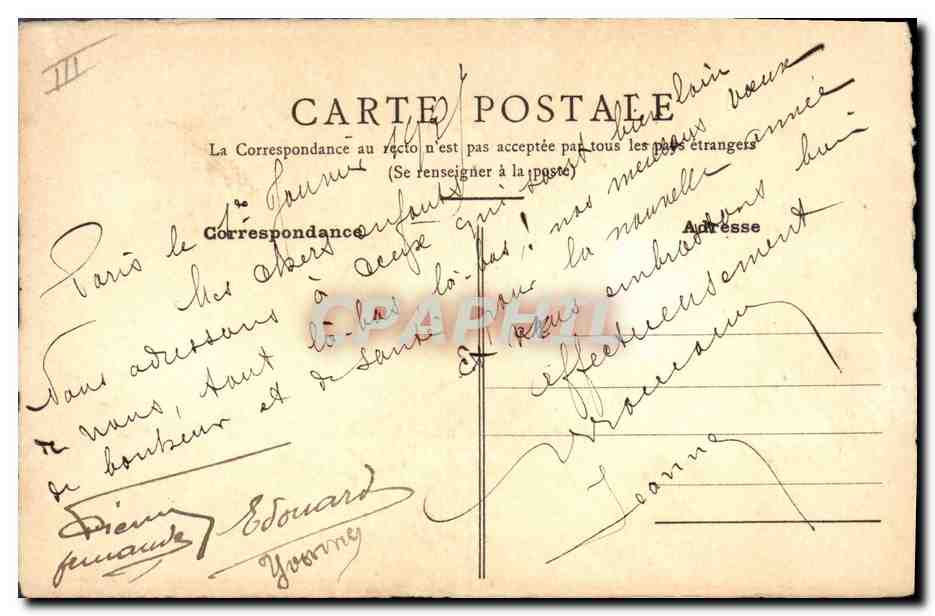 CPA Dessin a la main Fleurs — Rückseite