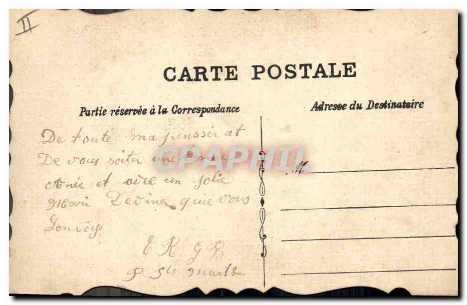 CPA Dessin a la main Fleurs — Rückseite