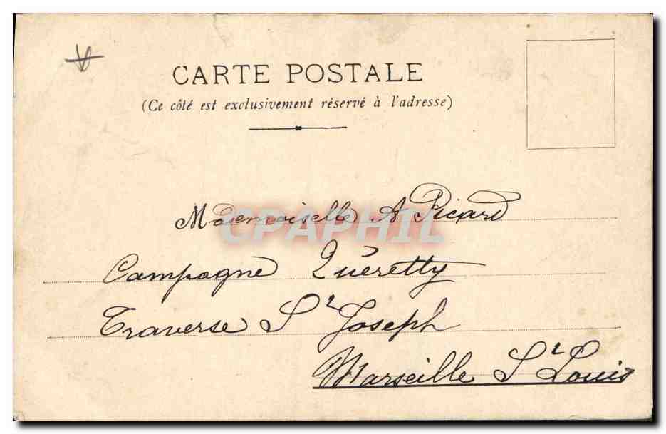 CPA Dessin a la main Paysage — Rückseite