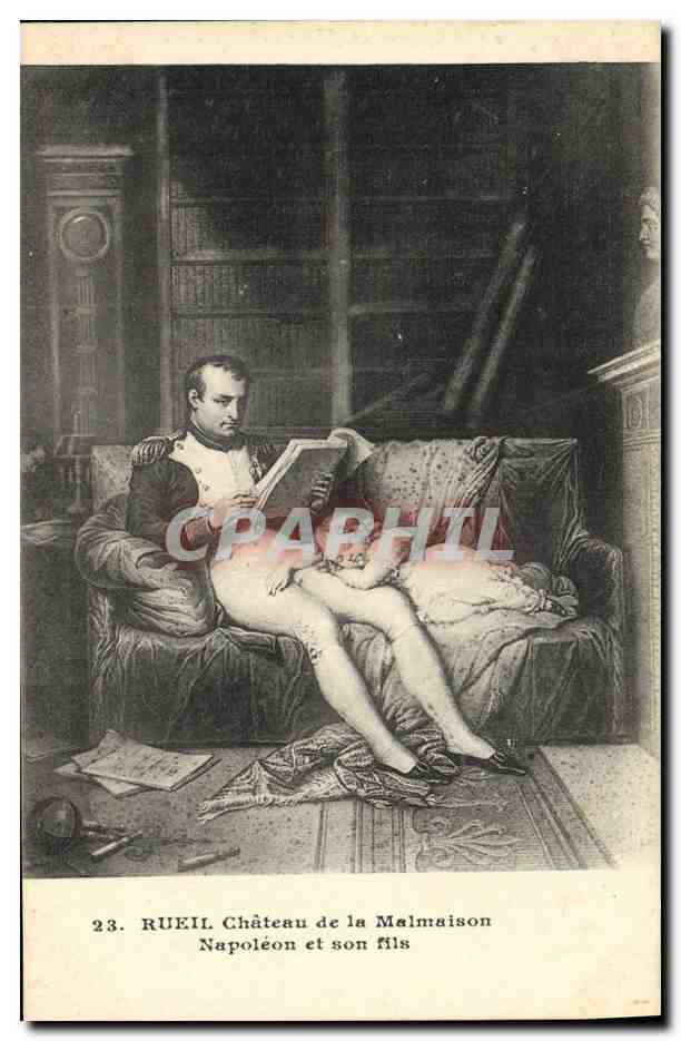 CPA Histoire Napoleon 1er Rueil Chateau de la Malmaison Napoleon et son fils 