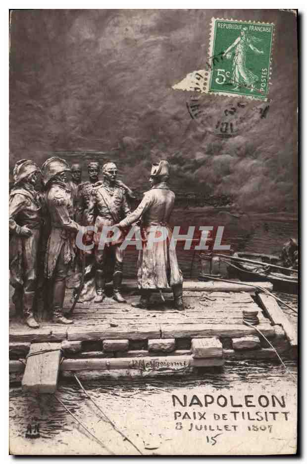 CPA Histoire Napoleon 1er Paix de Tilsitt 8 juillet 1807