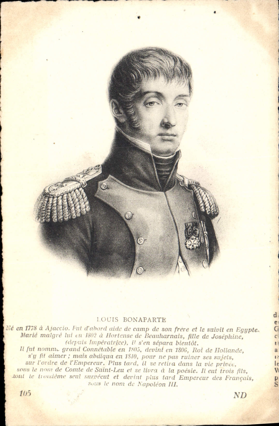 CPA Histoire Napoleon 1er Louis Bonaparte