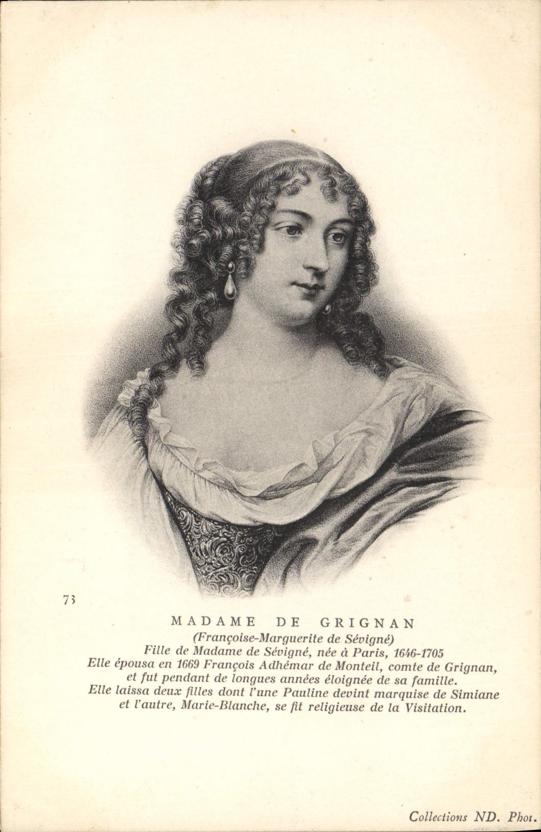 CPA Madame de Grignan Fille de Madame de Sevigne