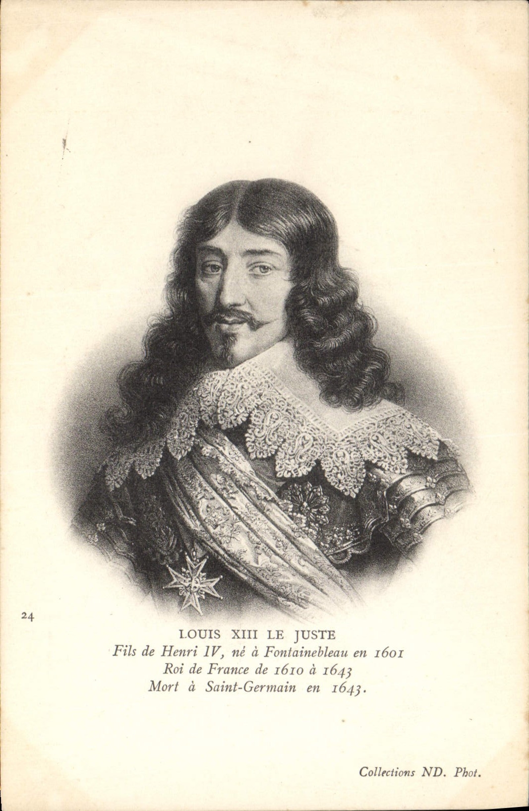 Louis XIII le Juste — portrait gravé — Collections ND. Phot. n°24