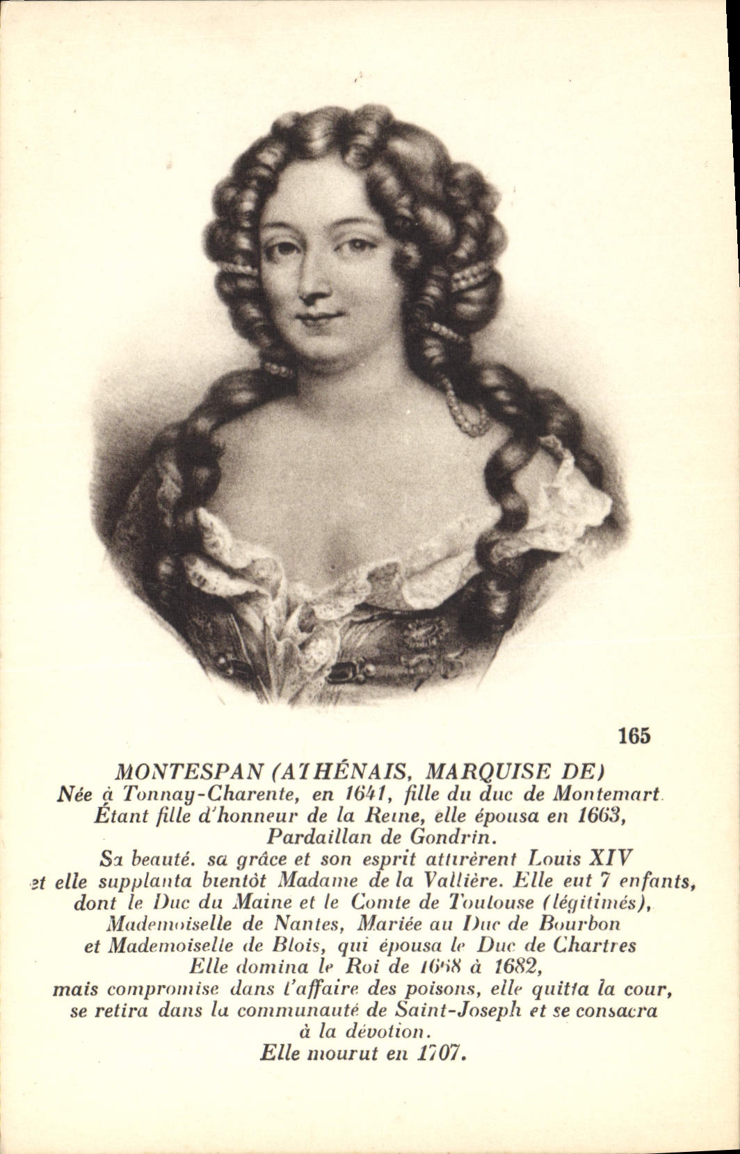 Madame de Montespan — Marquise de Montespan — Collection CPAPHIL