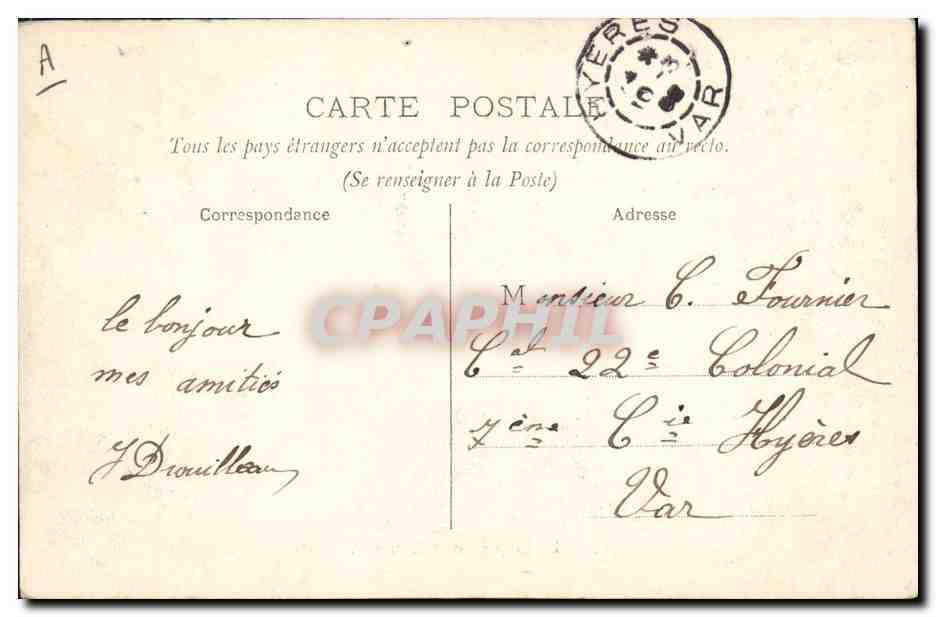 CPA Militaria La clique du 1er Zouaves  — Verso
