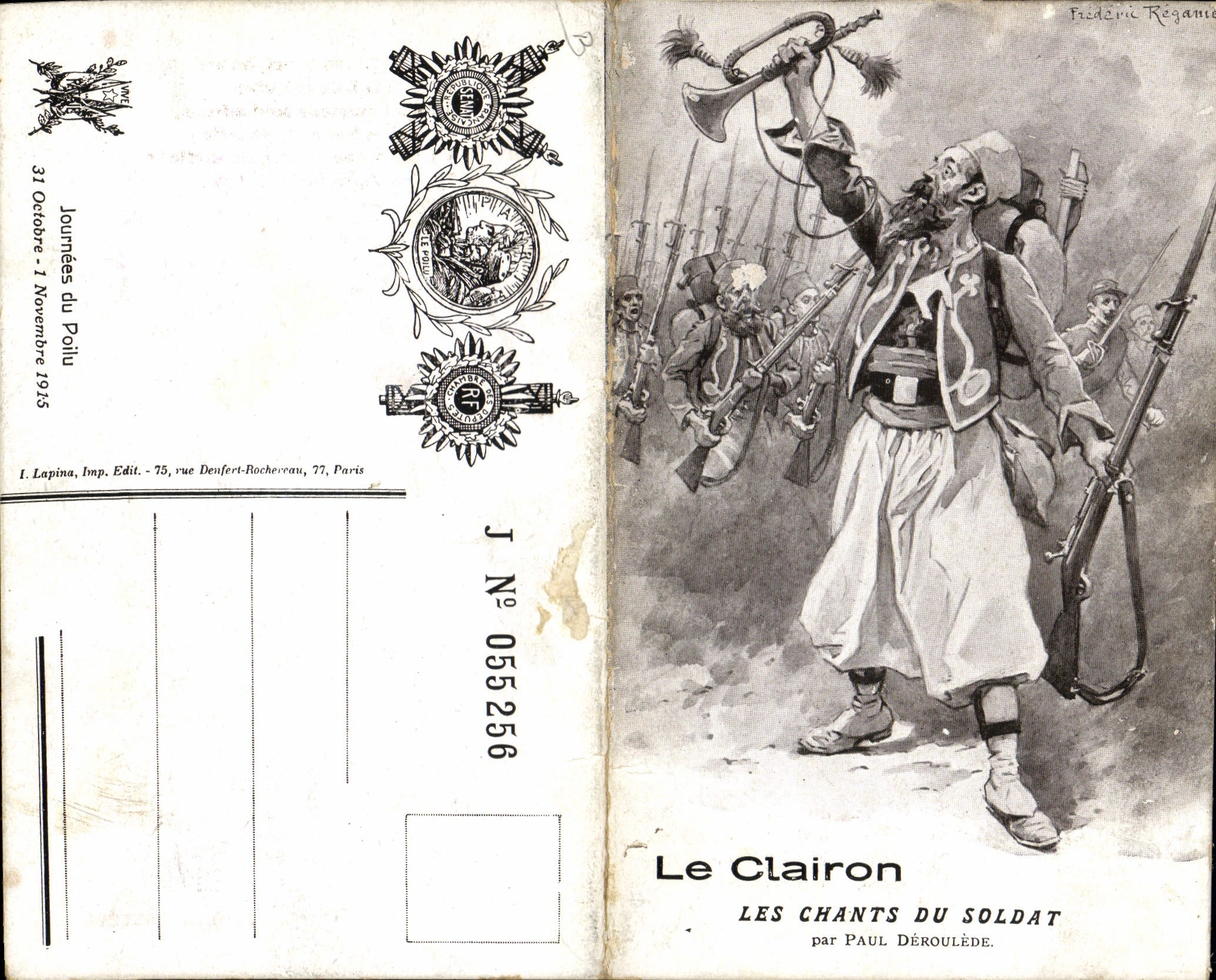 CPA Militaria Le Clairon Les chants du soldat Paul Deroulede 