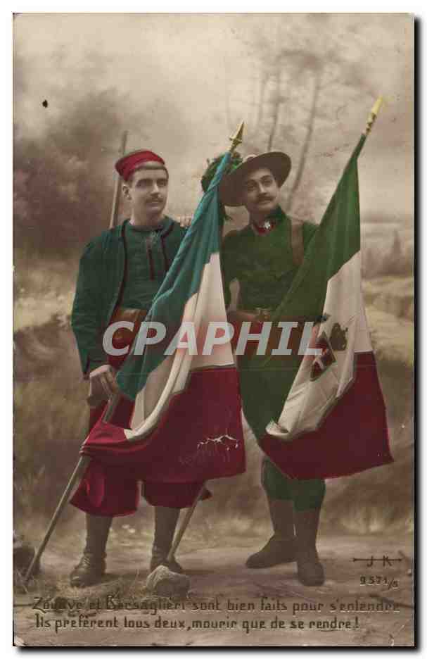 CPA Militaria Zouave France Italie