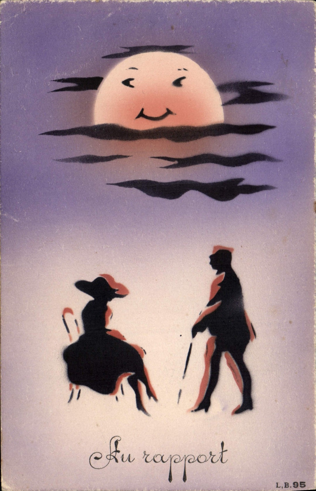 CPA Fantaisie Lune Femme