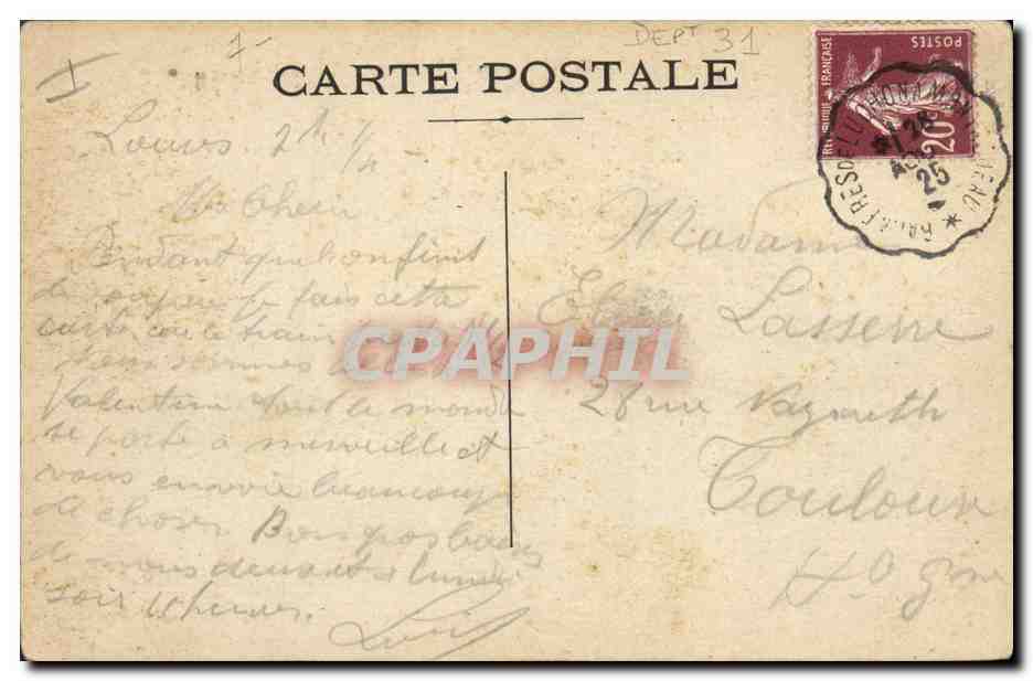CPA Fantaisie Lune Souvenir de Barbazan  — Rückseite