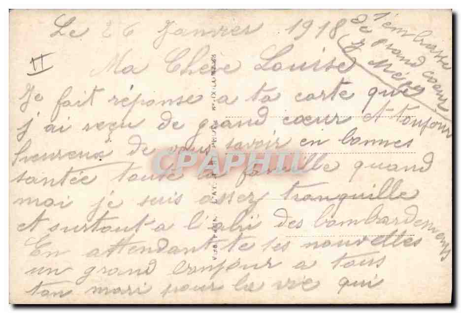 CPA Fantaisie Lune Femme Bonne annee Coeur  — Verso