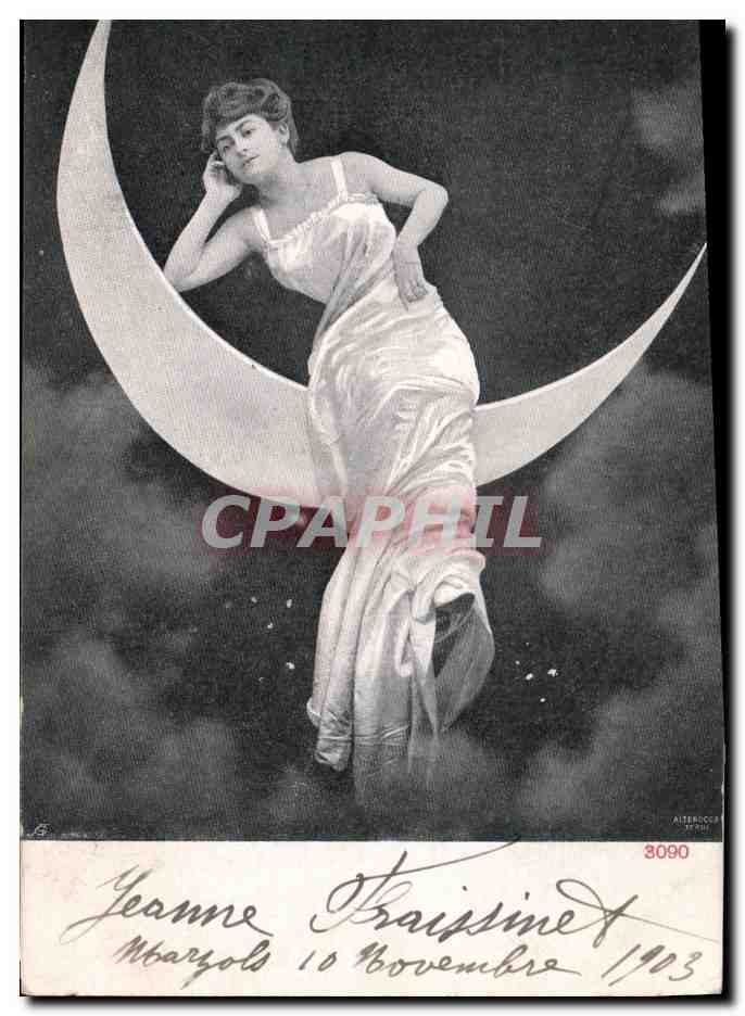 CPA Fantaisie Lune FEmme