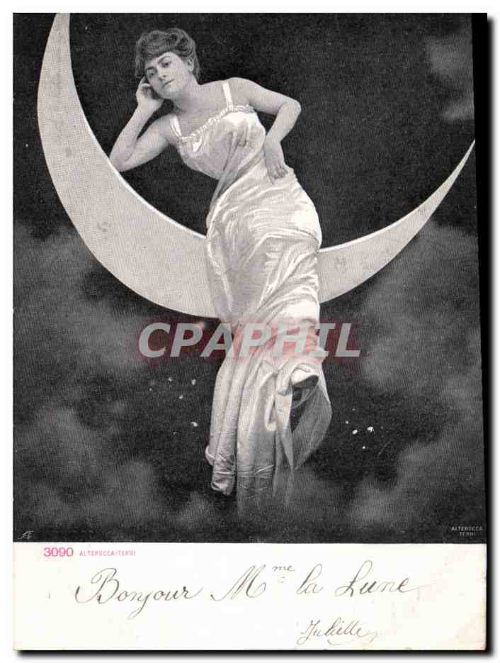 CPA Fantaisie Lune Femme
