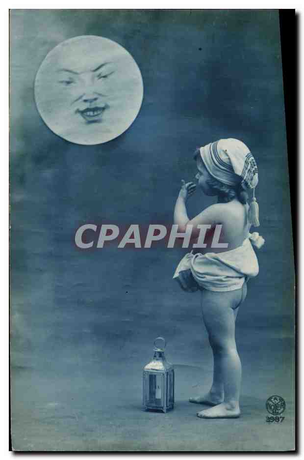 CPA Fantaisie Lune Enfant