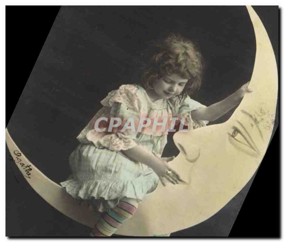 CPA Fantaisie Lune Enfant