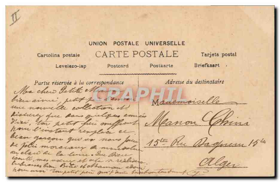 CPA Fantaisie Lune Enfant Au clair de la lune — Rückseite