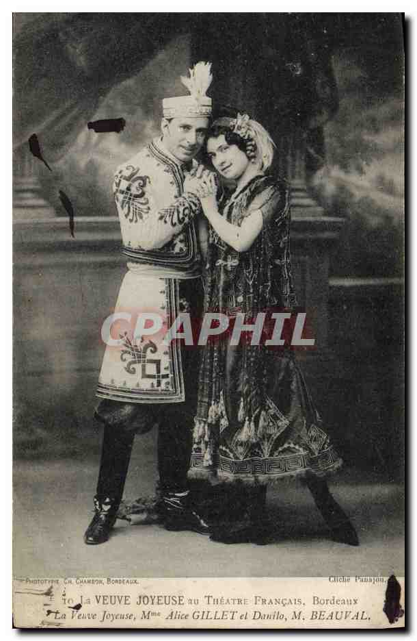 CPA Theatre La Veuve Joyeuse Theatre Francais Paris Alice Gillet Danilo