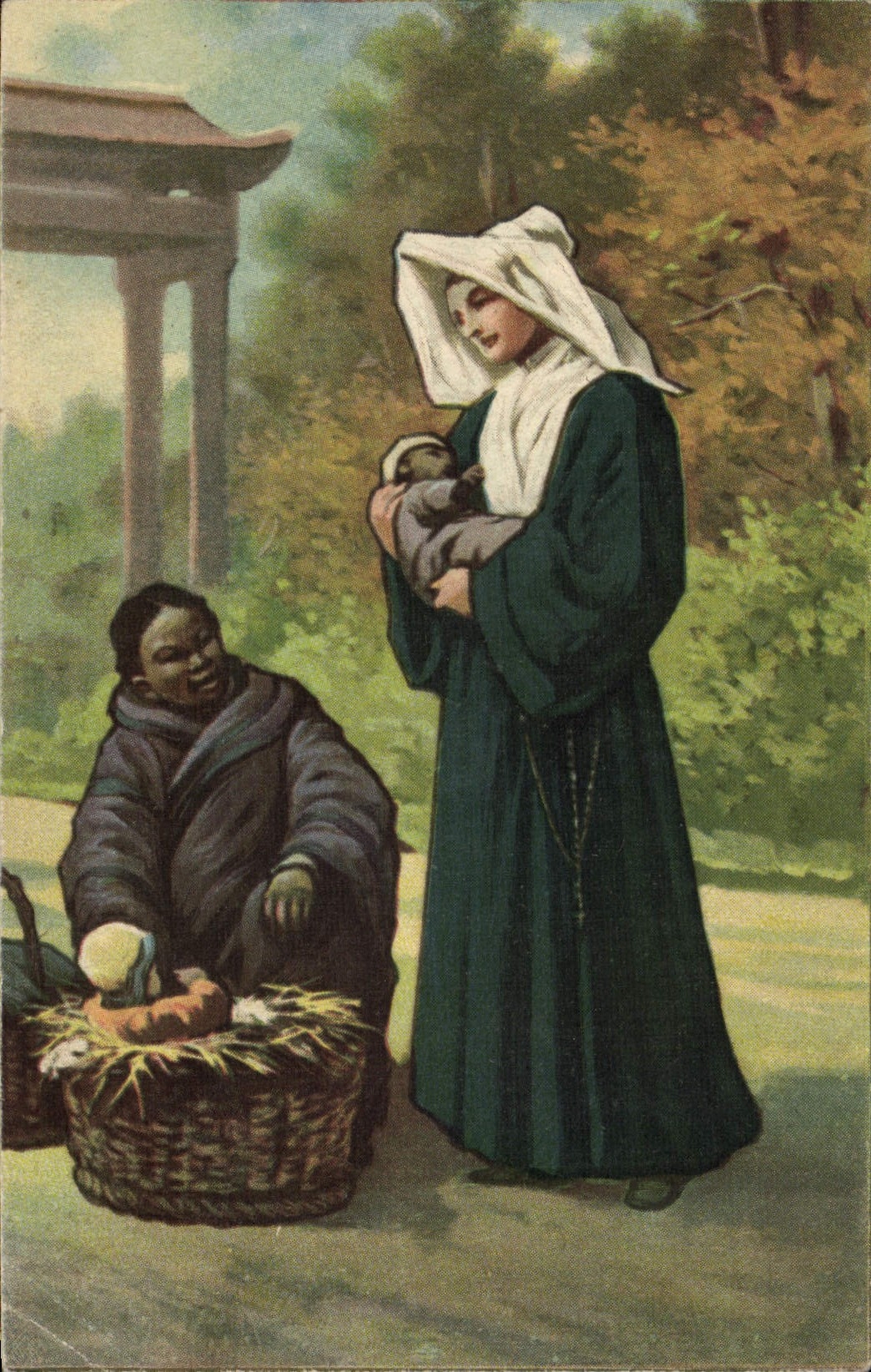 CPA Negre Homme Noir Mission Religieuse La S Infanzia 