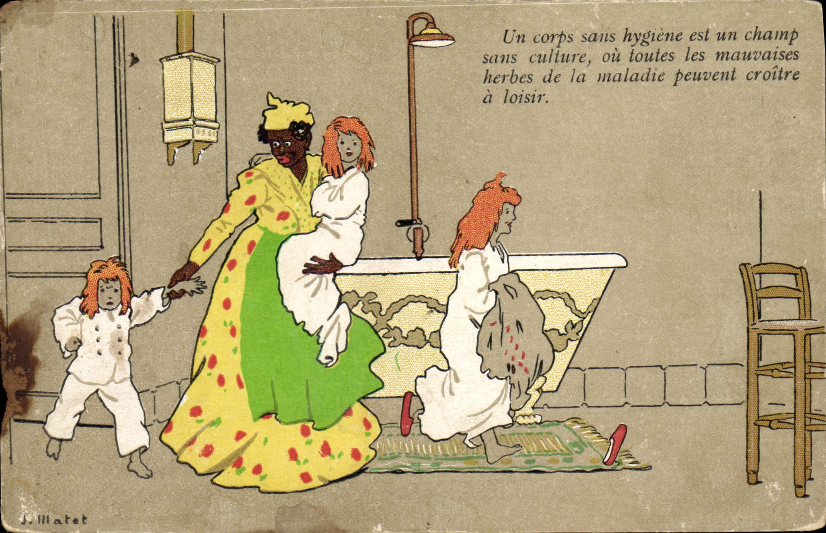 CPA Negre Femme Noire Enfants