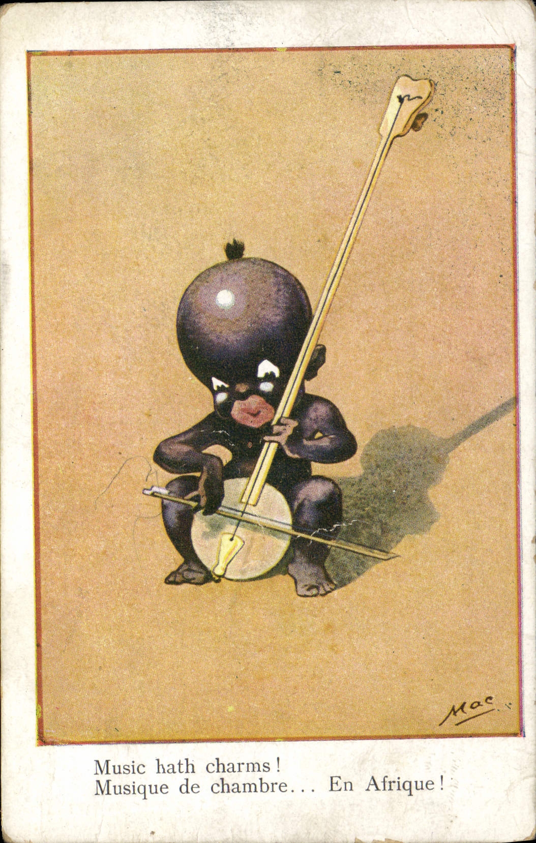 CPA Negre Enfant Noir Musique de Chambre En Afrique