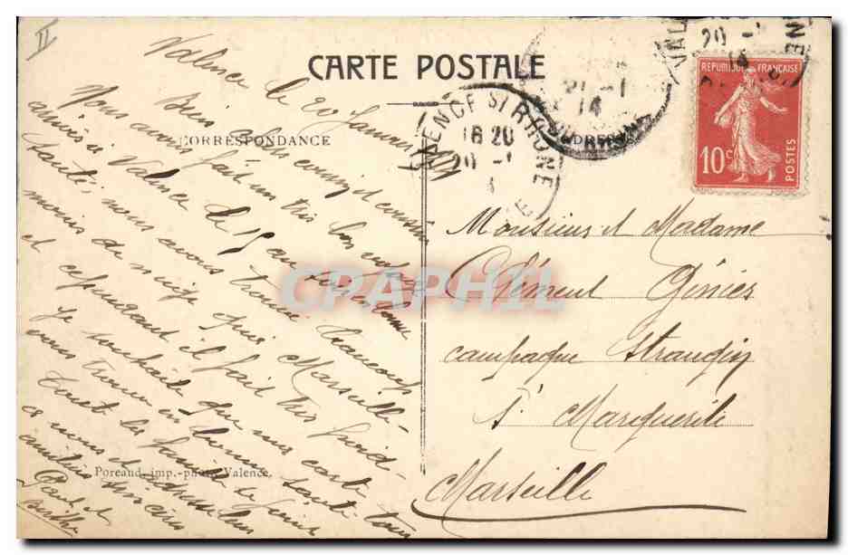 CPA Banque Valence Hotel des postes Caisse d'Epargne  — Verso