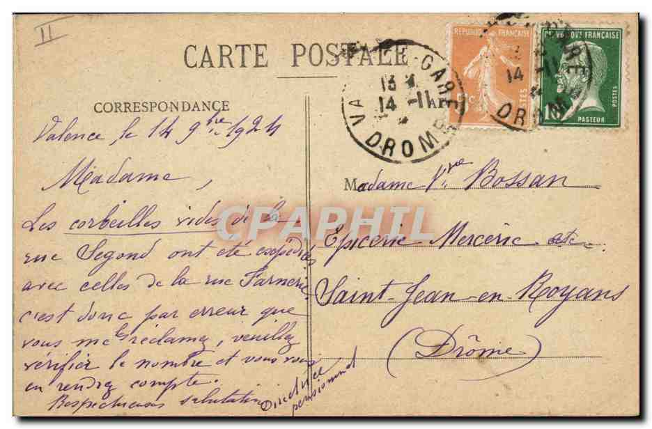 CPA Banque Caisse d'Epargne Valence  — Verso