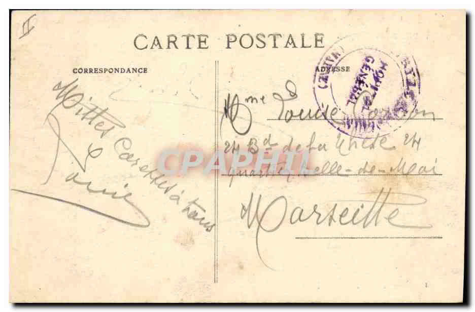 CPA Banque Vitry le Francois La place et la Caisse d'Epargne  — Verso