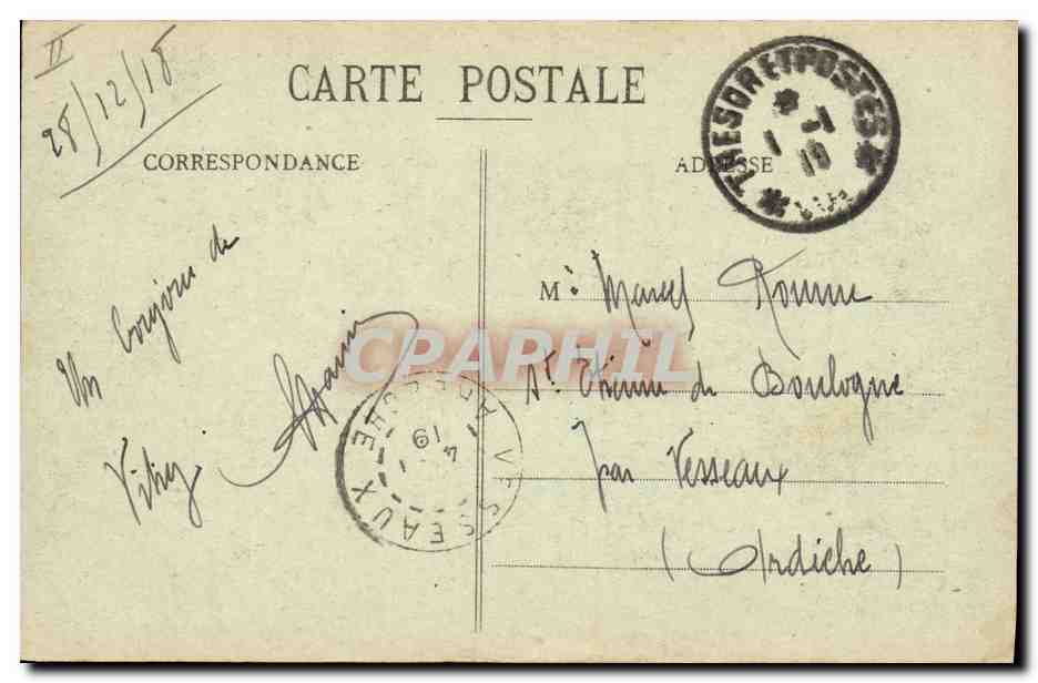 CPA Banque Caisse d'Epargne Vitry le Francois — Rückseite