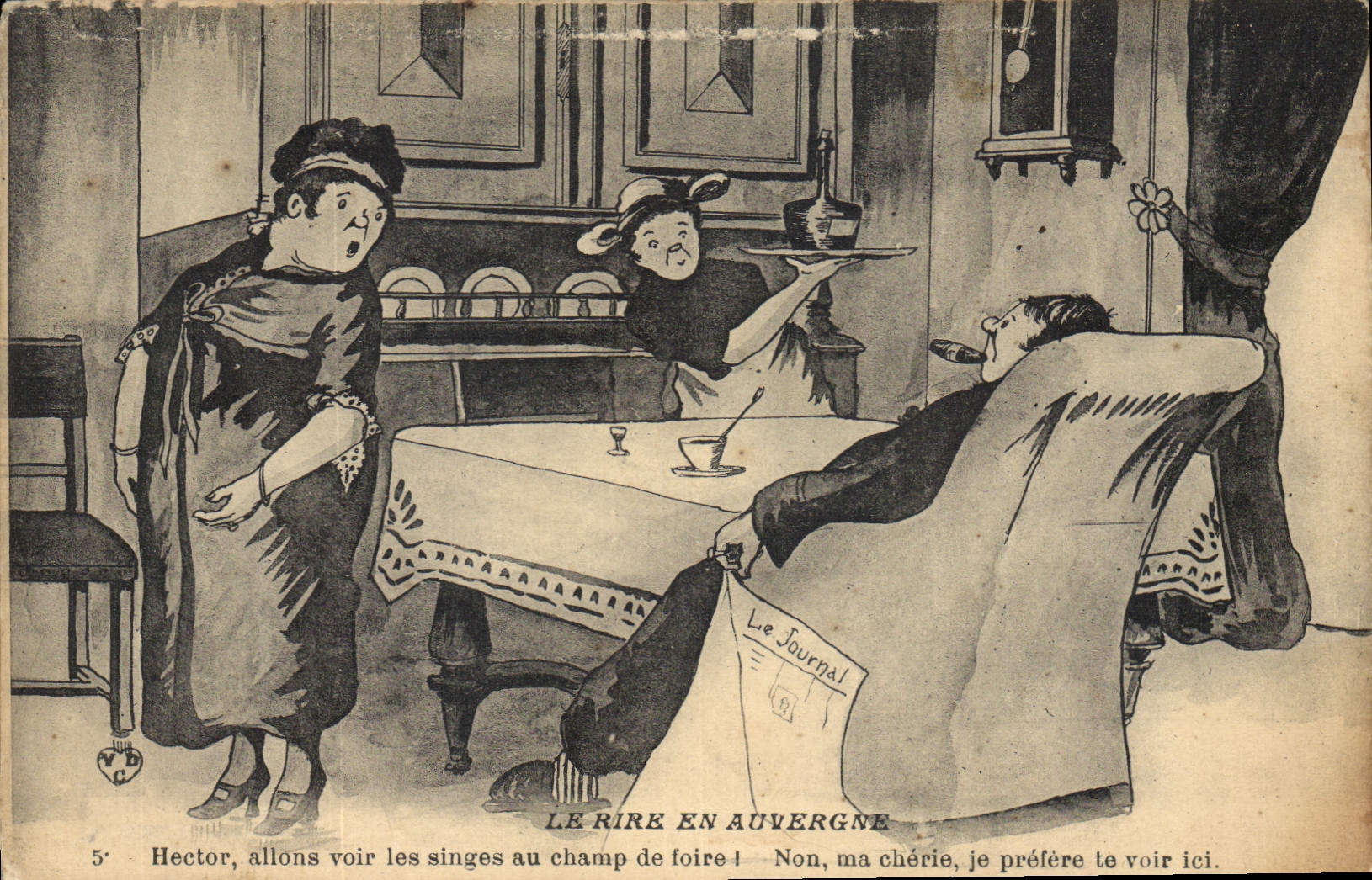CPA Folklore Le rire en Auvergne 