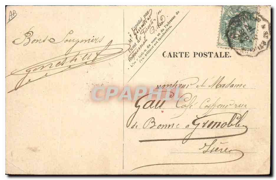 CPA Folklore Type Auvergnat Vache  — Verso