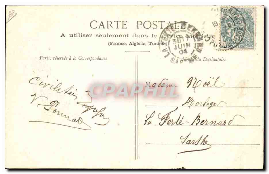 CPA Folklore Costume du Mont Dore — Verso