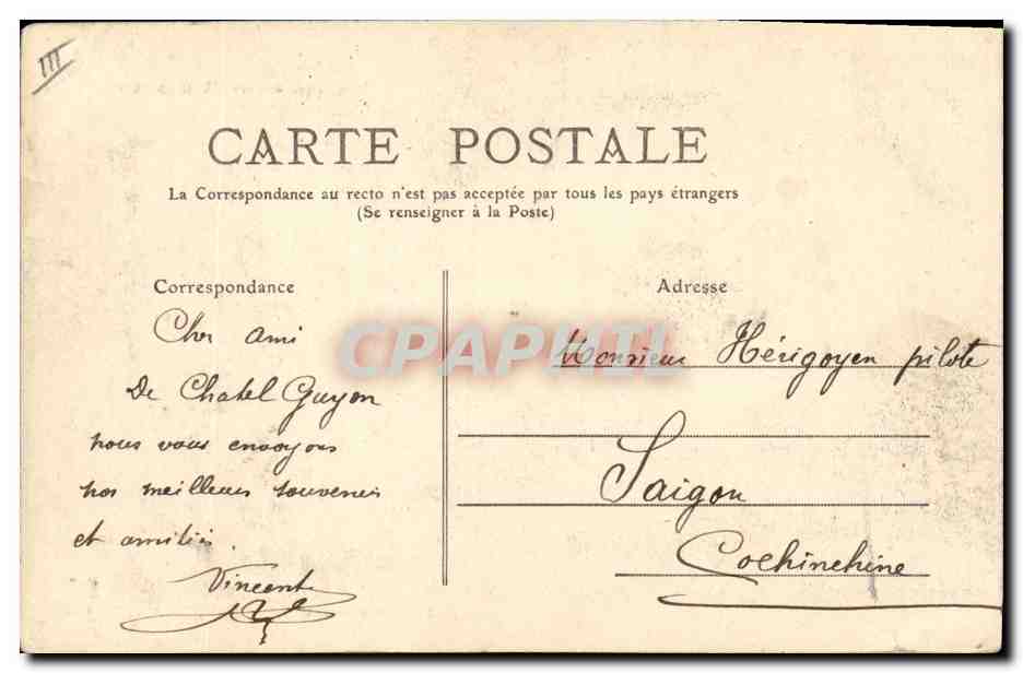 CPA Folklore Auvergne La Bourree Croisement — Rückseite