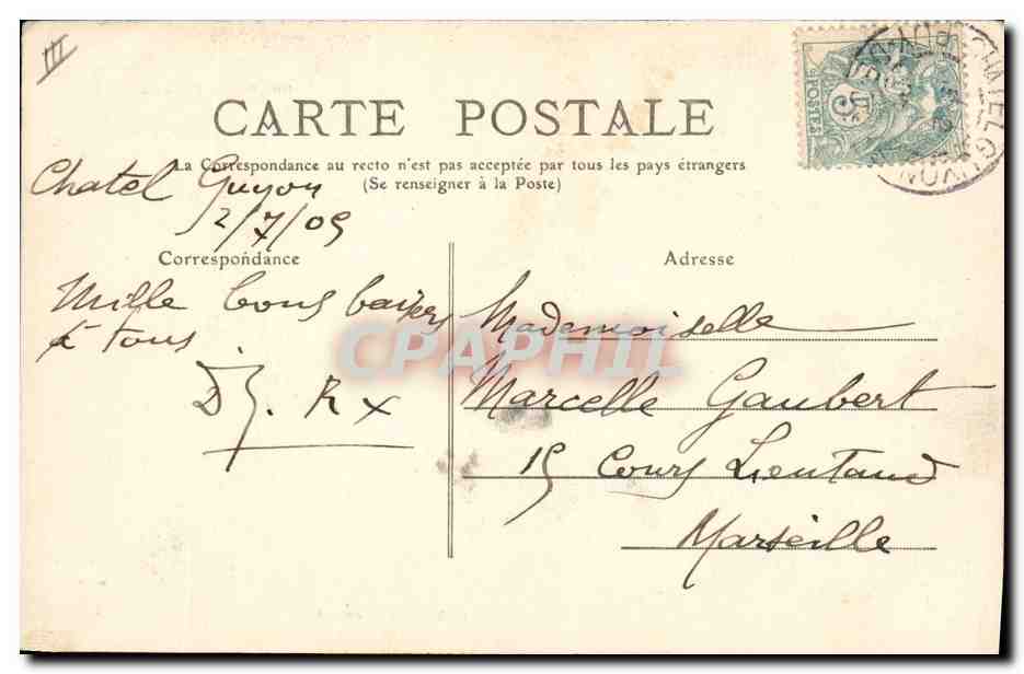 CPA Folklore Auvergne La Bourree Croisement — Rückseite