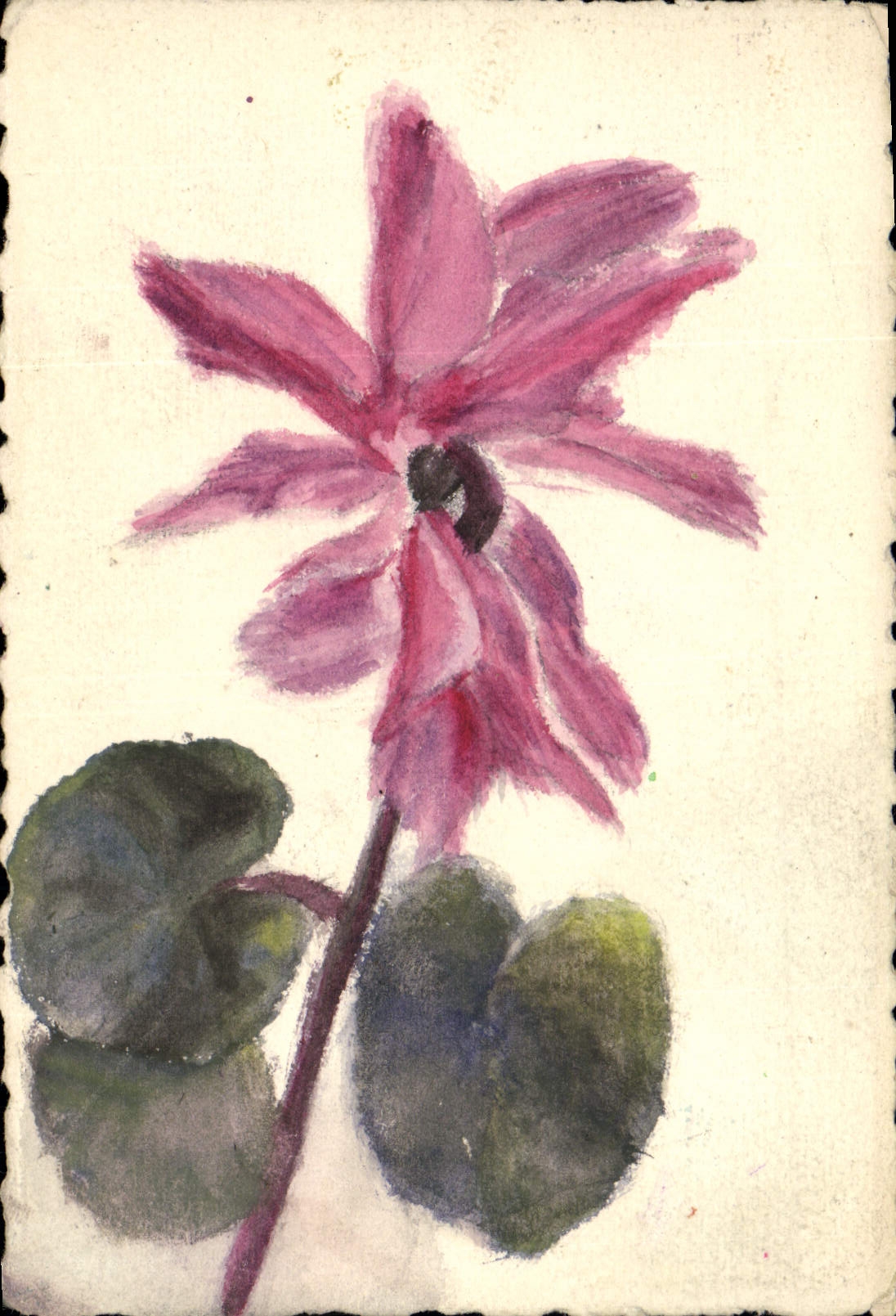 CPA (dessin a la main) Fleurs