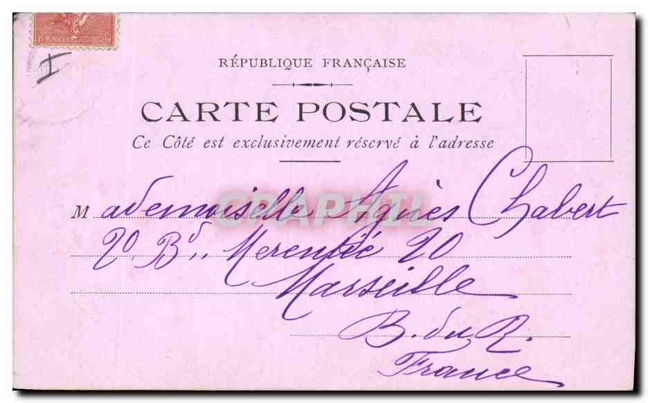 CPA (dessin a la main) Poisson Fleurs — Rückseite