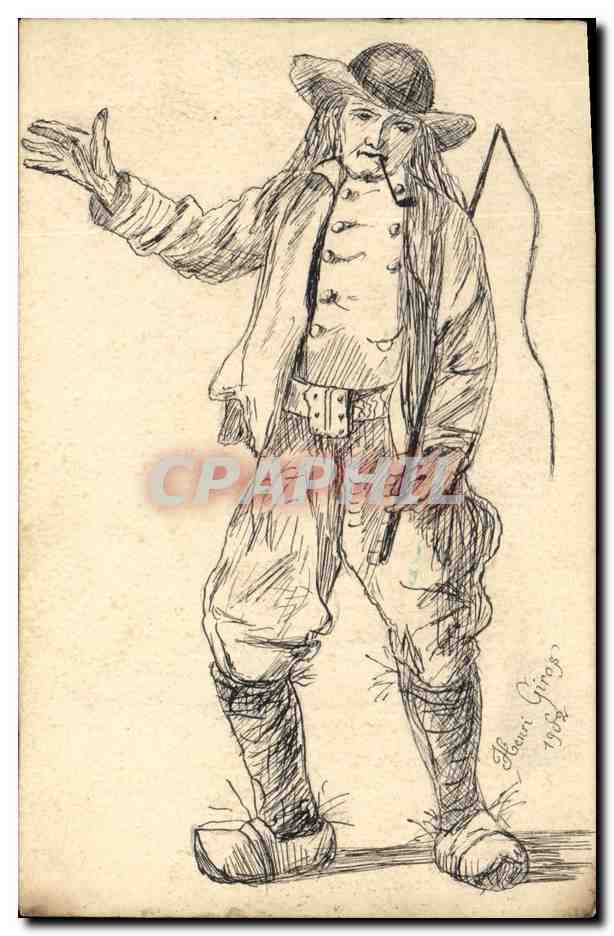 CPA (dessin a la main) Bretagne Paysan