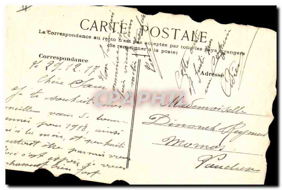 Bonne Année — Carte postale décorée de fleurs — éditeur inconnu — Achterkant