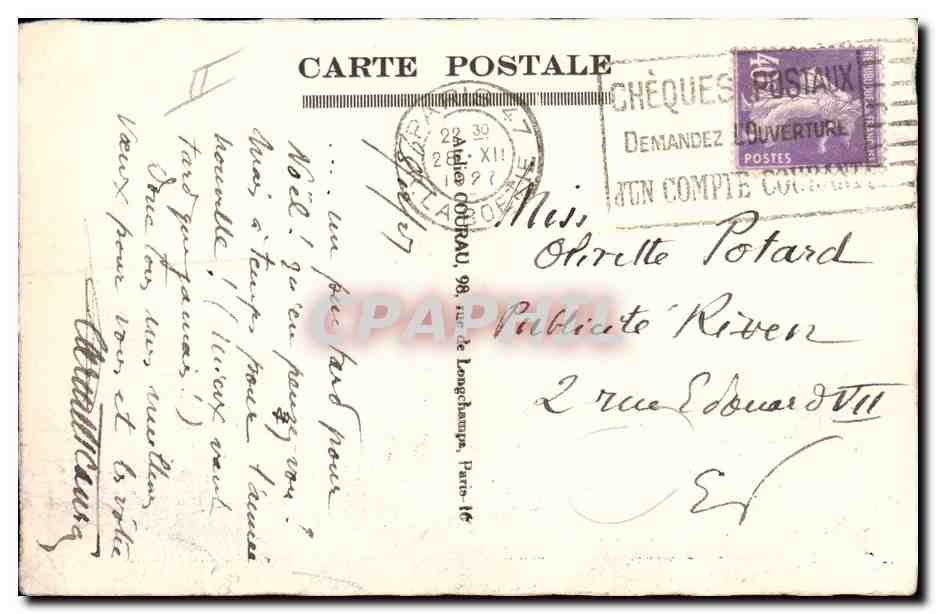 CPA Bateau  — Rückseite