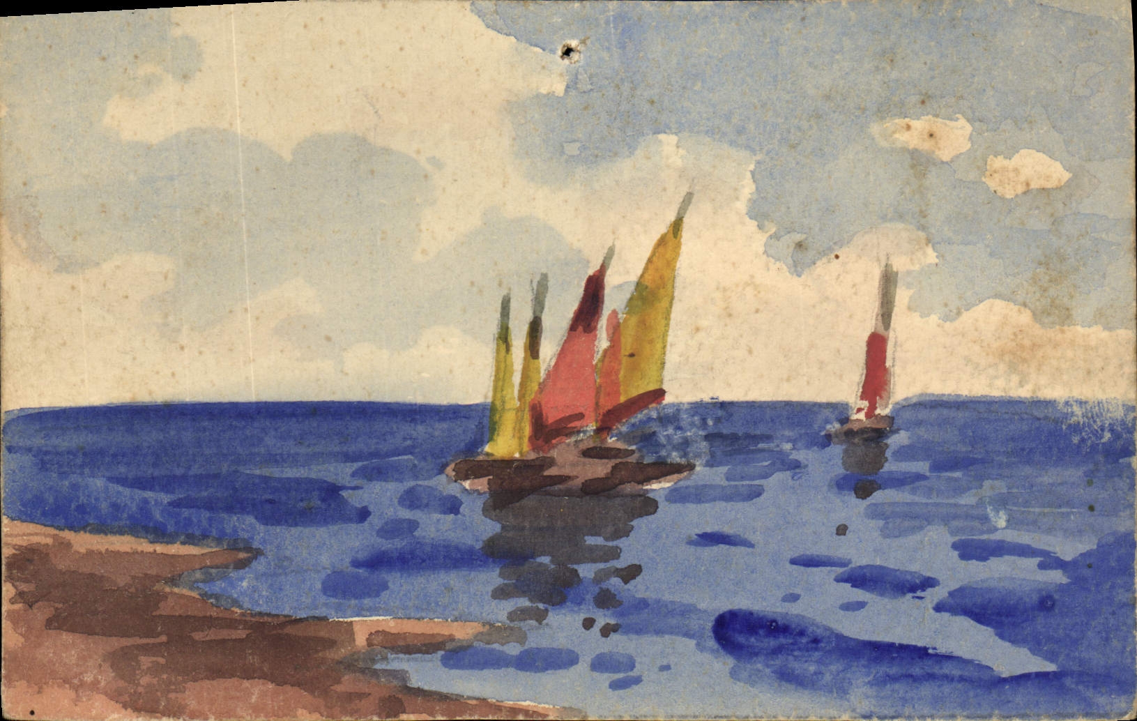 CPA (dessin a la main) Bateaux