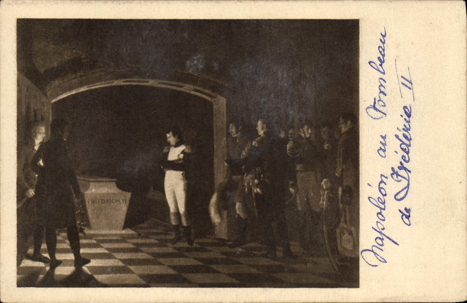 CPA Napoleon 1er au tombeau de Frederic II Versailles