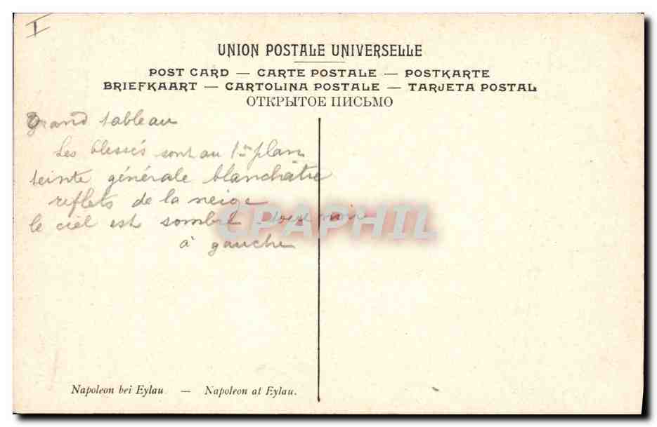 CPA Napoleon 1er a Eylau Gros — Verso
