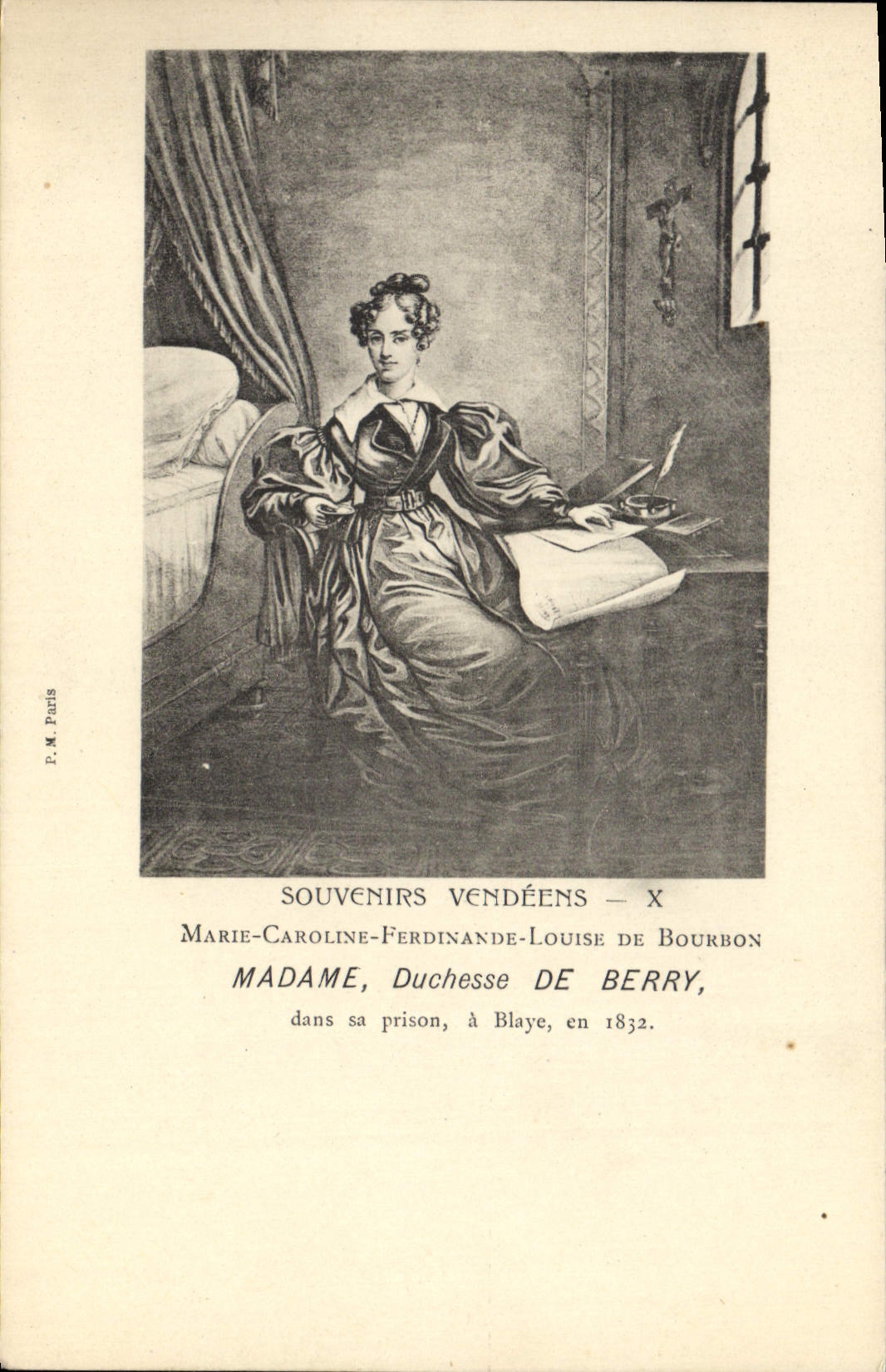 Madame Duchesse de Berry — en prison à Blaye en 1832 — P.M. Paris, série X