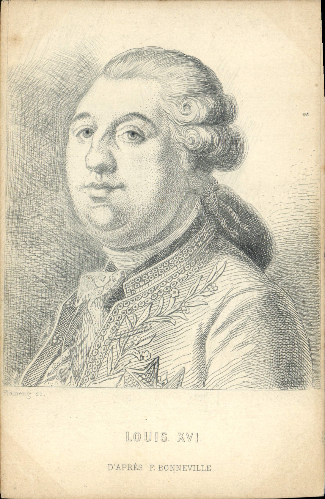 Louis XVI — gravure d'après F. Bonneville — Flameng sc.