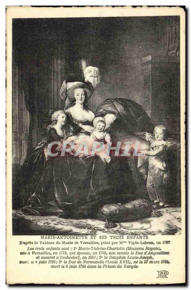 CPA Marie Antoinette et ses trois enfants Musee de Versailles 