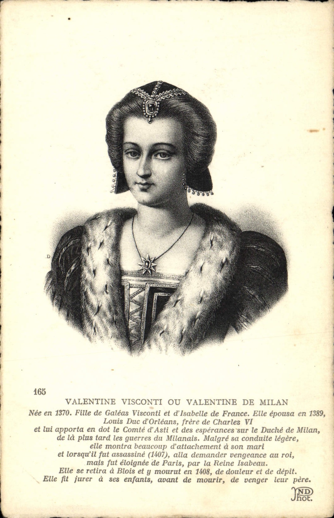 CPA Valentine Visconti ou Valentine de Milan