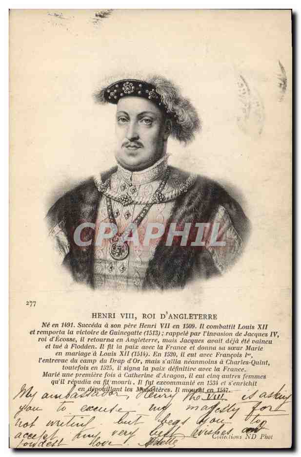 CPA Henri VIII Roi d'Angleterre