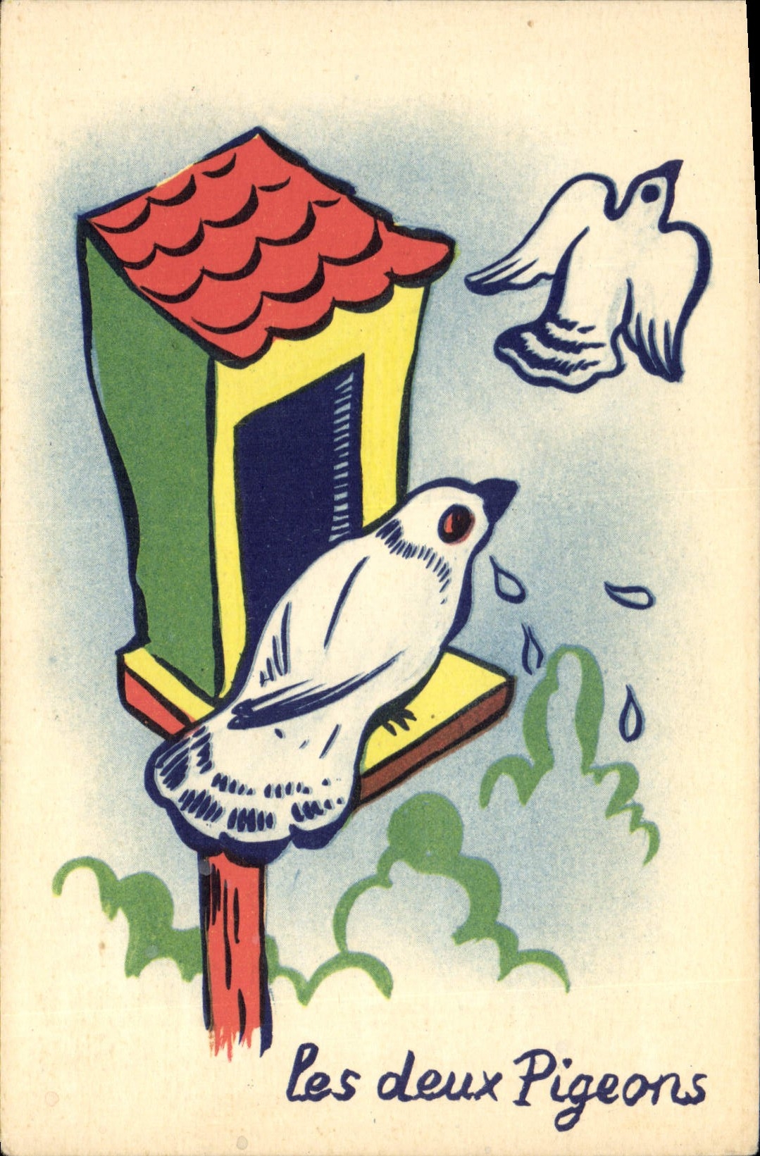 CPA Colombe Colombophilie Les deux pigeons Laboratoires Clevenot Rue Anquetil Nogent sur Marne
