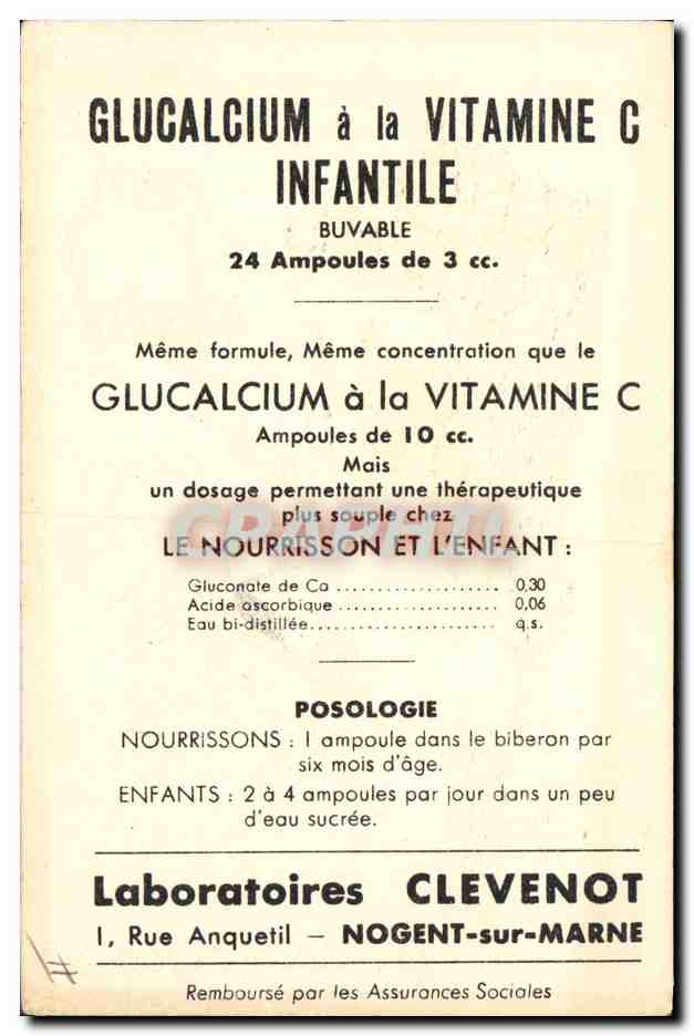 CPA Colombe Colombophilie Les deux pigeons Laboratoires Clevenot Rue Anquetil Nogent sur Marne — Rückseite