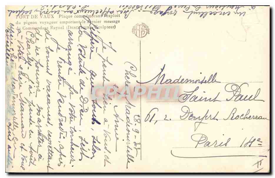 CPA Colombe Colombophilie aux colombophiles morts pour la France Verdun — Rückseite