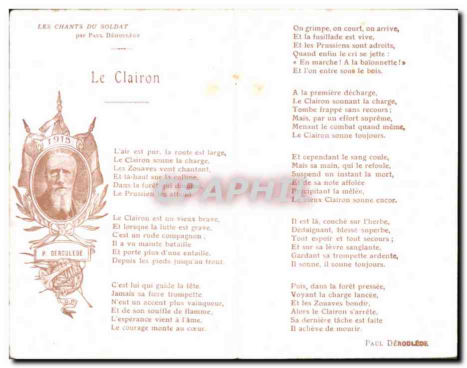 Le Clairon — Les Chants du Soldat — par Paul Déroulède — Reverso